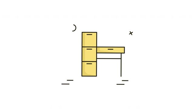 Animation Simple illustration of a desk.