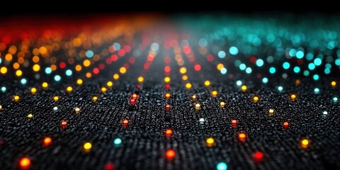 Fototapeta premium Close-Up of LED Panel Light with RGB Digital Display and Dot Grid Background