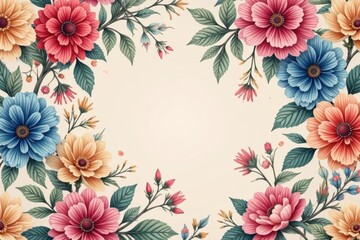 Intricate floral design repeats endlessly in a soft color palette , surface, vintage, floral