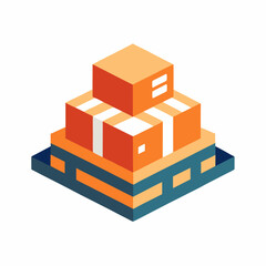 Delivery box icon vector on white background.