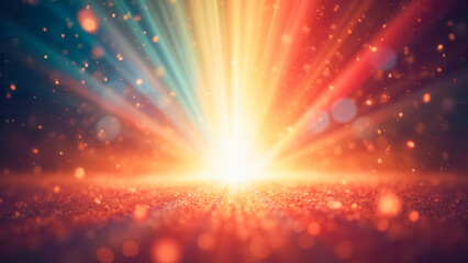 Radiant Light Burst with Colorful Rays and Sparkles in a Beautiful Abstract Background