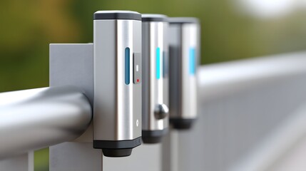 Naklejka premium Minimalist gate control system with light indicators and smart interface