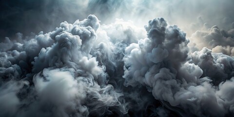 Naklejka premium Dramatic Smoke Clouds Against Dark Background