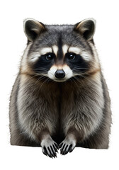 Obraz premium Isolated Raccoon with Transparent Background Features Furry Face