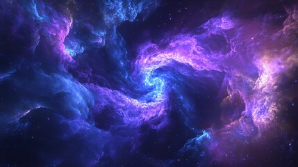 Cosmic nebula swirling, vibrant colors, deep space background