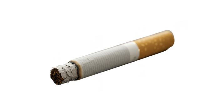 Isolated Realistic Burning Cigarette With Transparent Background