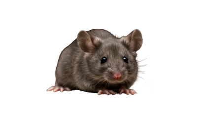 Isolated Realistic Photo of a Brown Mouse with Fur Looking Directly