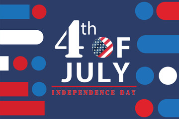 Happy Independence day 2025, 4th July national holiday. Festive greeting card vector illustration.