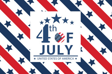 5th of July Background Design. Banner, Poster. Happy 4th of July 2025, United State of America independence day greeting design. Fourth of July typographic design.