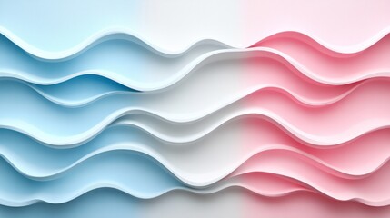 Fototapeta premium Abstract design of overlapping wavy lines in pastel colors.