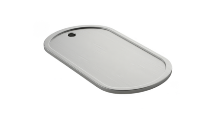 Isolated Silver Metal Tag in 3D Rendering on Transparent Background