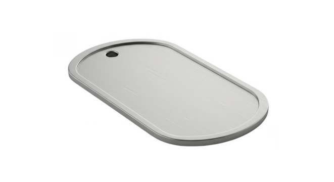 Isolated Silver Metal Tag in 3D Rendering on Transparent Background
