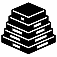 Stack of different box vector icon on white background.