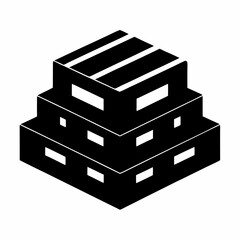 Box structure vector icon on white background.