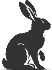 Black rabbit vector illustration animal silhouette