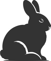 Black rabbit vector illustration animal silhouette