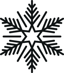 Fototapeta premium Beautiful geometric prickly snowflake vector illustration