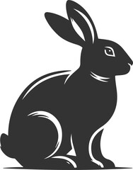 Black rabbit vector illustration animal silhouette
