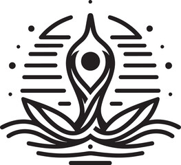 Yoga logo design template. Vector illustration in black and white colors..eps