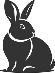 Fototapeta premium Black rabbit vector illustration animal silhouette