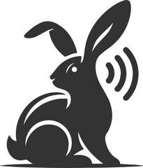 Black rabbit vector illustration animal silhouette