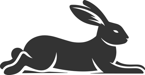 Black rabbit vector illustration animal silhouette