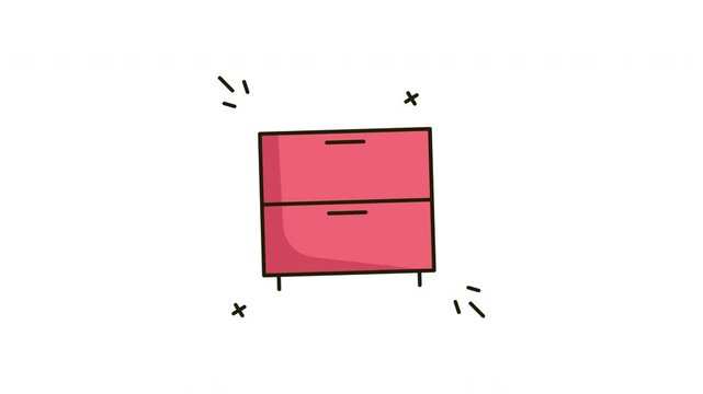 Animation Pink twodrawer dresser.