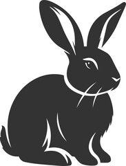 Black rabbit vector illustration animal silhouette