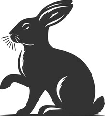 Obraz premium Black rabbit vector illustration animal silhouette