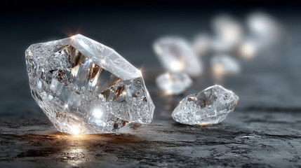 Abstract background of radiant, sparkling crystal shards. Reflective and multi-angled surfaces create a luminous, gem-like texture. Perfect for luxury, elegance, and futuristic design themes.

