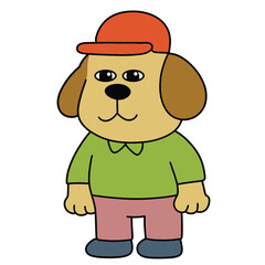 Cute dog with hat and tshirt