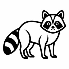 line art Raccoon vector illustration