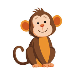 Obraz premium vector illustration of a cute monkey isolated on transparent background