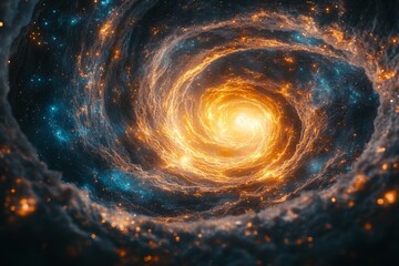Cosmic swirl, nebula galaxy, space background, energy, art