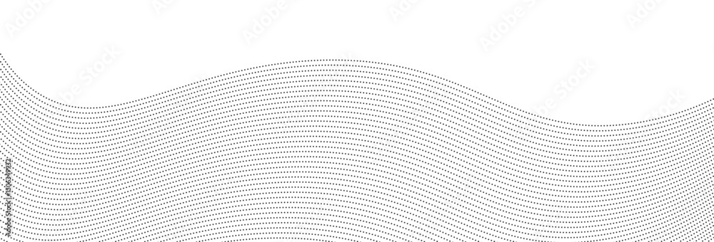 Aufkleber abstract technology particle line on white background. gray wave curve lines abstract background wit
