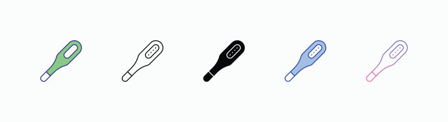Digital Thermometer icons set in different style vector stock illustration