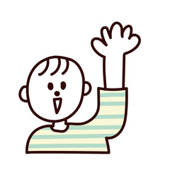 手を挙げる子どものイラスト