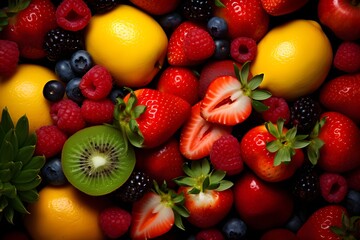 Obraz premium A splash of water with a fresh mix fruits in it