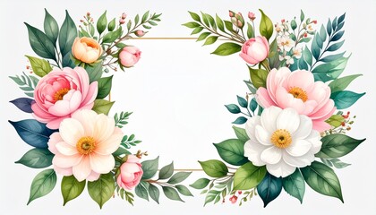 花柄のイラストフレーム