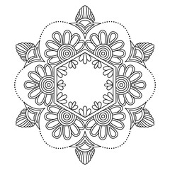 Artistic Petal Dream Mandala for Coloring Book Page