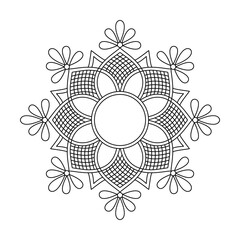 Mystic Tribal Ornament Mandala for Coloring Book Page