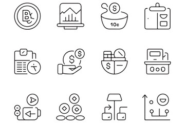 Minimalist black budget icon silhouette vector illustration isolated on transparent background
