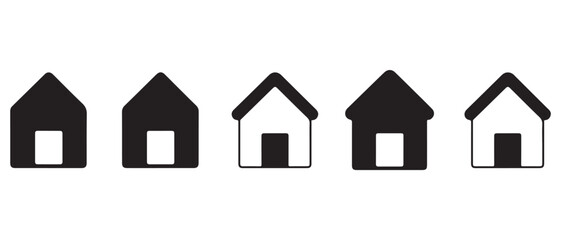 House icon silhouette in black on a clean white background for real estate design
