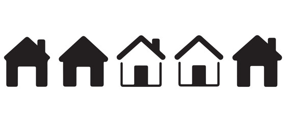House icon silhouette in black on a clean white background for real estate design
