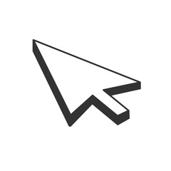 Click pointer arrow 3D icon isolated flat design.