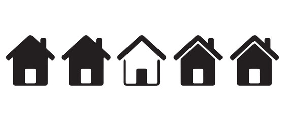 House icon silhouette in black on a clean white background for real estate design
