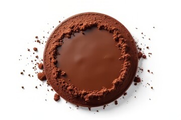 Chocolate Dessert with Cocoa Powder Border - Delicious Treat Close Up
