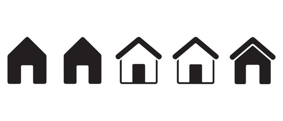House icon silhouette in black on a clean white background for real estate design
