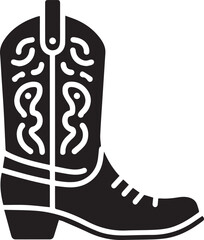 Cowboy boots black and white vector