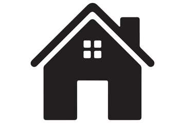 House icon silhouette in black on a clean white background for real estate design

